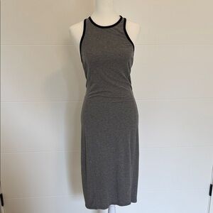 Kit and Ace Charcoal Gray Tank Midi Dress with Black Trim